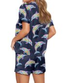 Colorful Dolphins Pajama Set For Women
