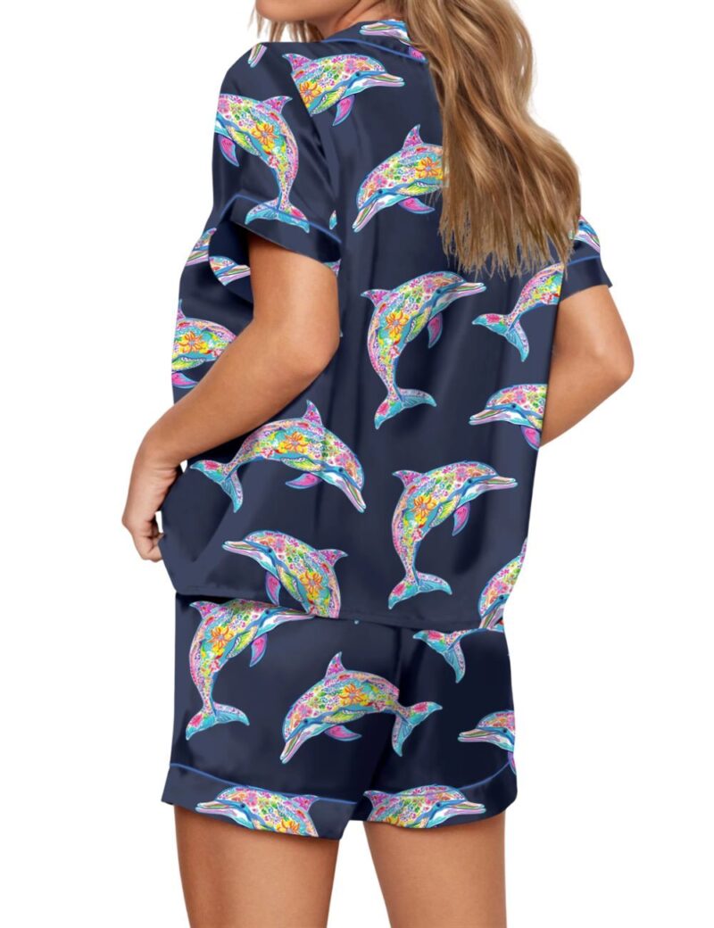 Colorful Dolphins Pajama Set For Women - Image 2