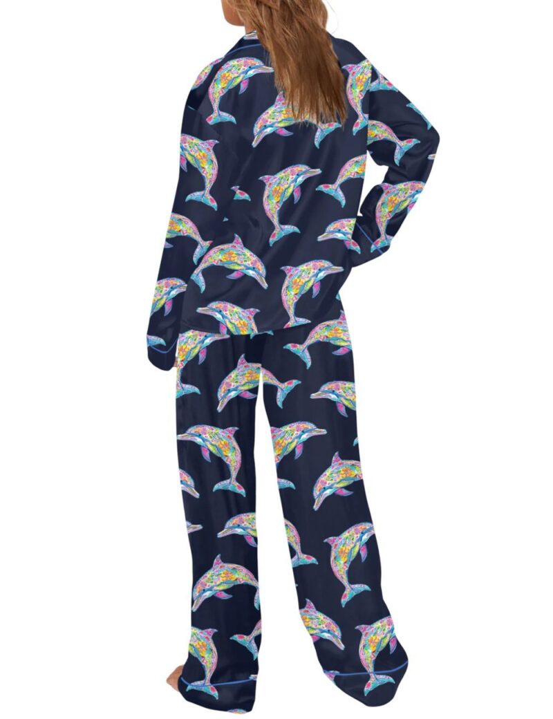 Colorful Dolphins Pajama Set For Women - Image 3