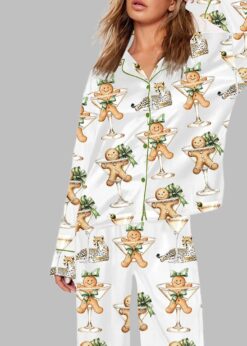 Cookie Wine Leopard Christmas Art Pajama Set