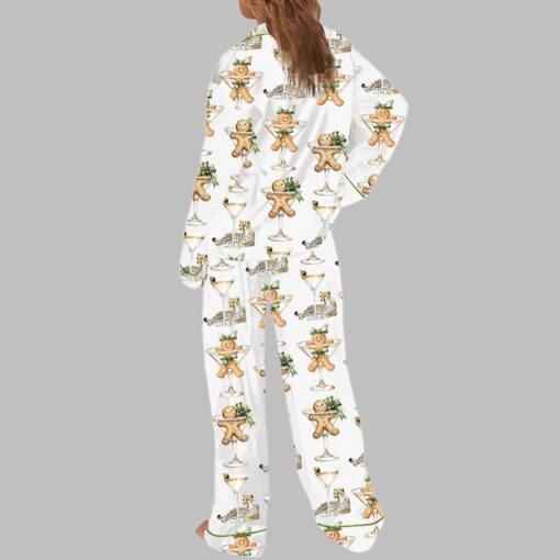Cookie Wine Leopard Christmas Art Pajama Set - Image 3
