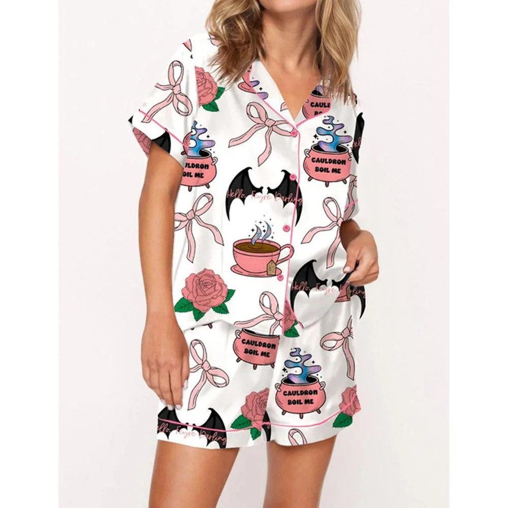 Coquette Acotar Satin Pajama Set For Women