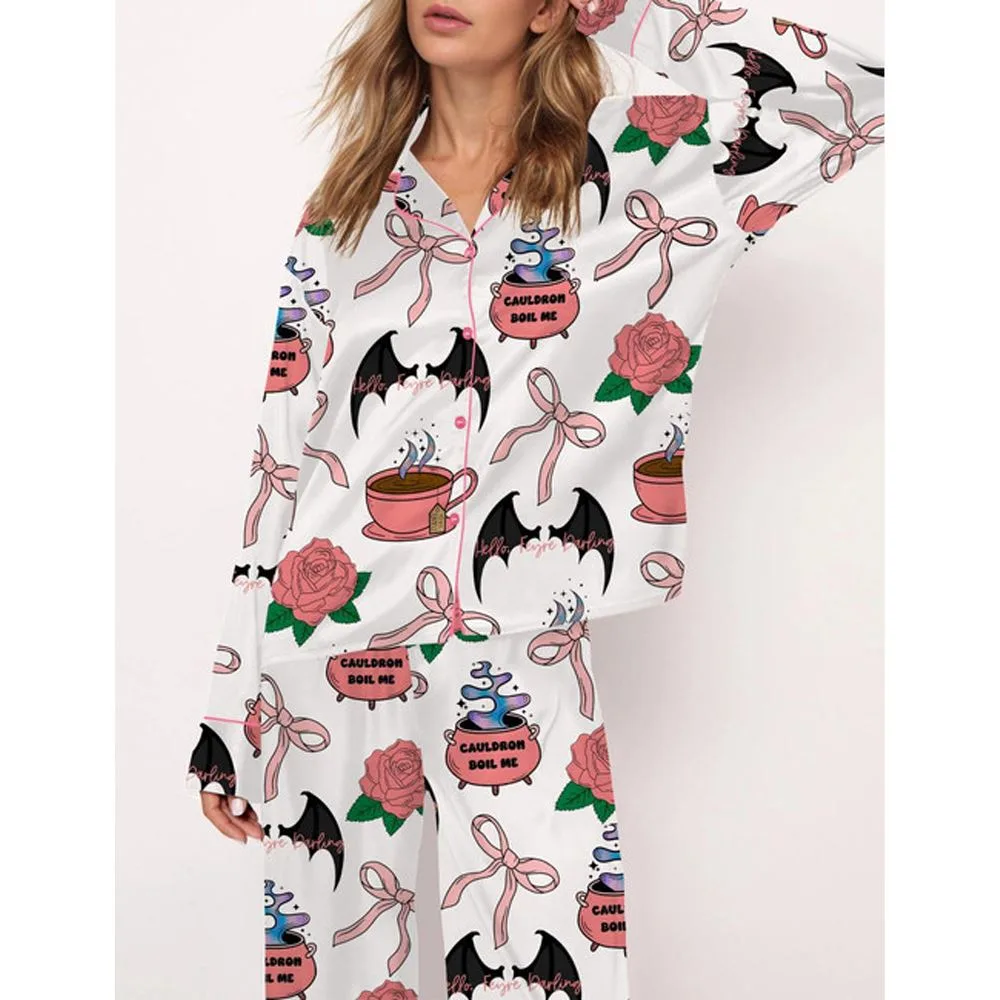 Coquette Acotar Satin Pajama Set For Women - Image 2