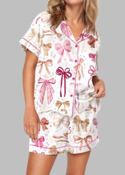Coquette Bow Pajama Set For Women