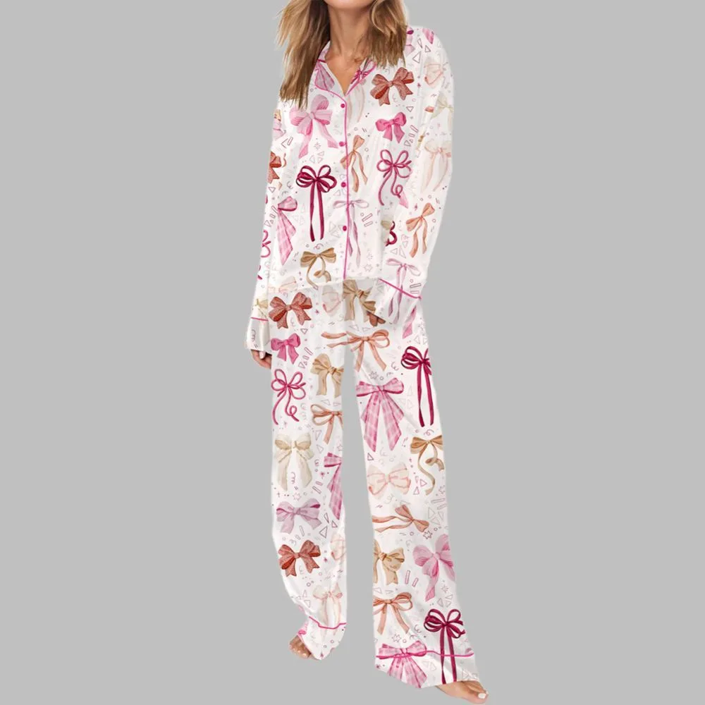 Coquette Bow Pajama Set For Women - Image 3