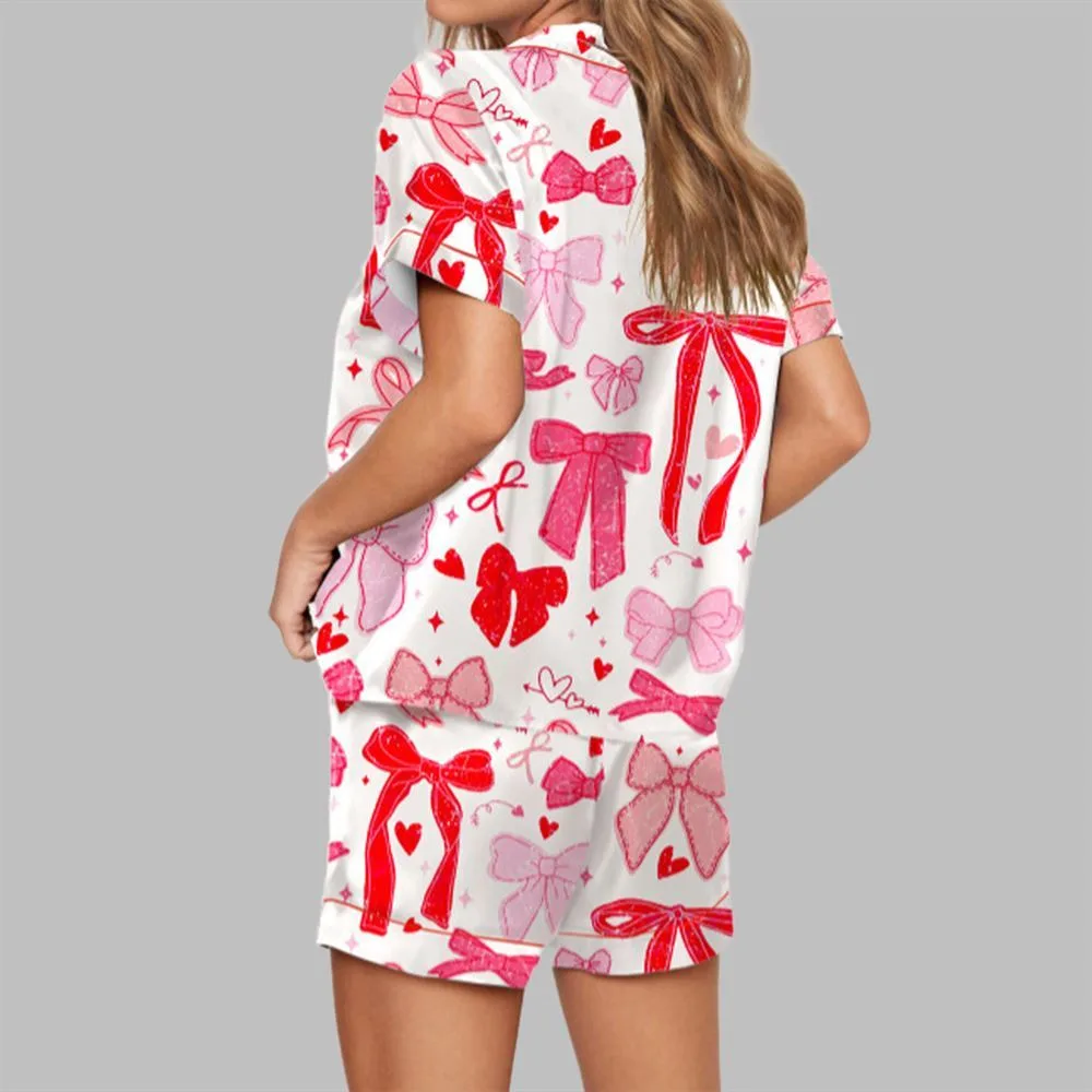 Coquette Bows Heart Pajama Set For Women - Image 2