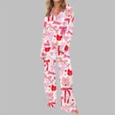 Coquette Bows Heart Pajama Set For Women