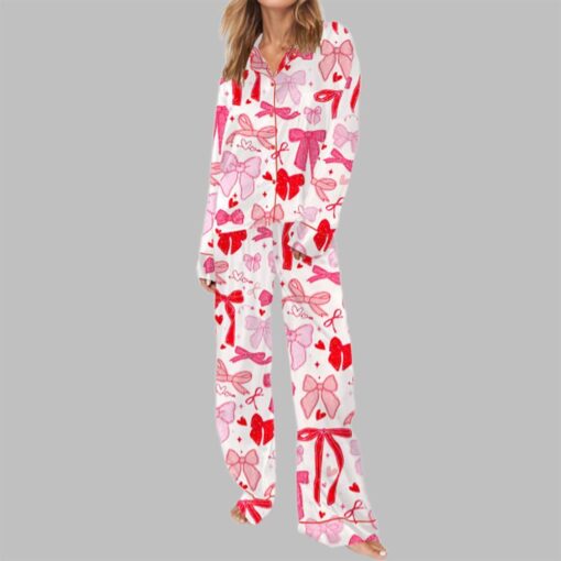 Coquette Bows Heart Pajama Set For Women - Image 3