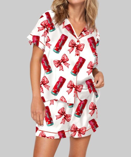 Coquette Cherry Energy Drinks Pajama Set For Women