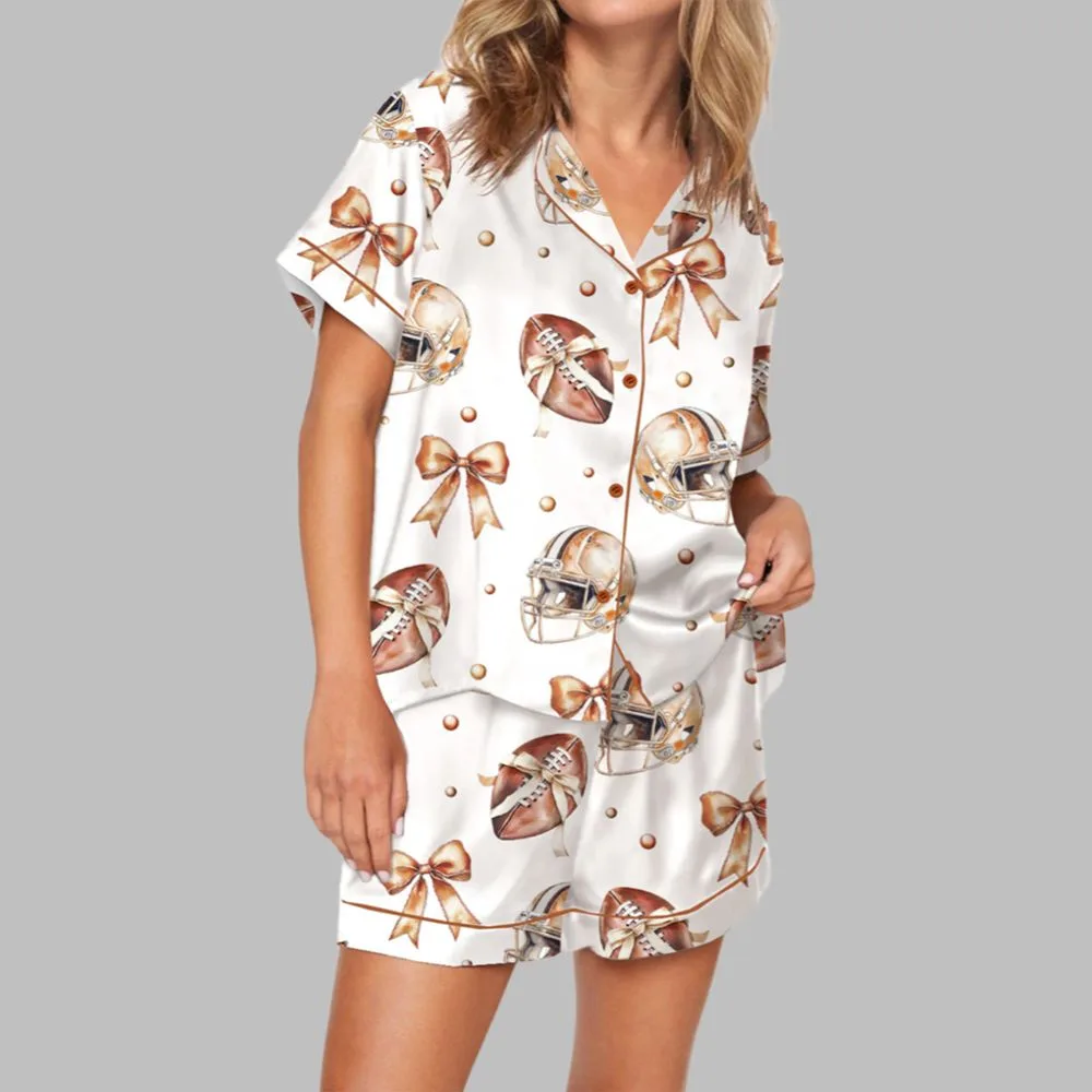 Coquette Football Bow Pajama Set