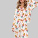 Coquette Orange Energy Drink Pajama Set For Women