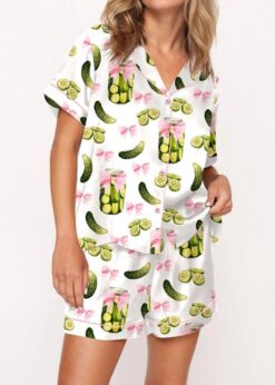 Coquette Pickles Satin Pajama Set For Women