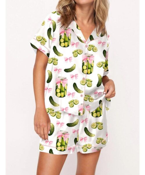 Coquette Pickles Satin Pajama Set For Women