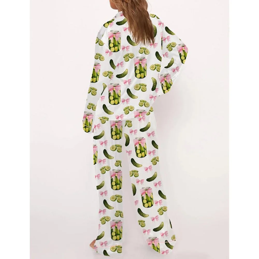 Coquette Pickles Satin Pajama Set For Women - Image 3
