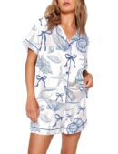 Coquette Seashell Beach Coastal Summer Vibes Pajama Set