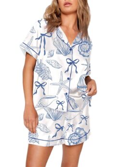 Coquette Seashell Beach Coastal Summer Vibes Pajama Set