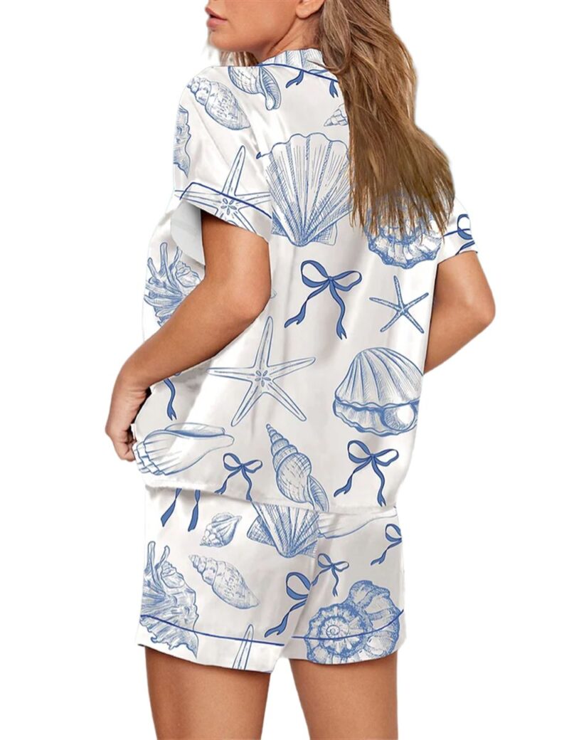Coquette Seashell Beach Coastal Summer Vibes Pajama Set - Image 3