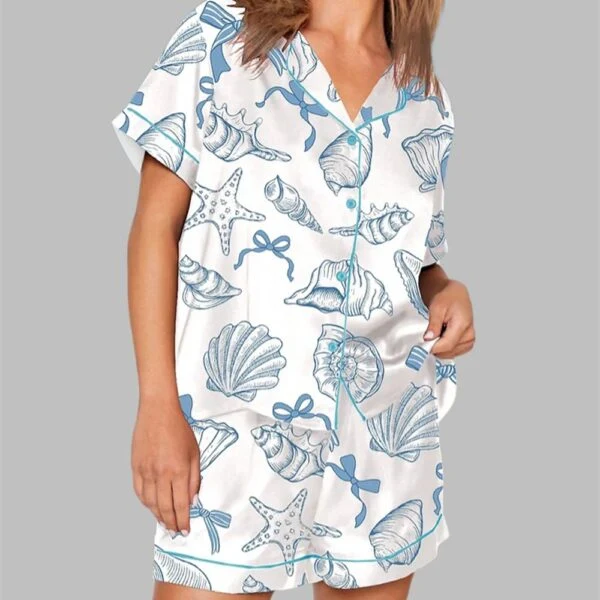 Coquette Seashell Coastal Summer Vibes Pajama Set