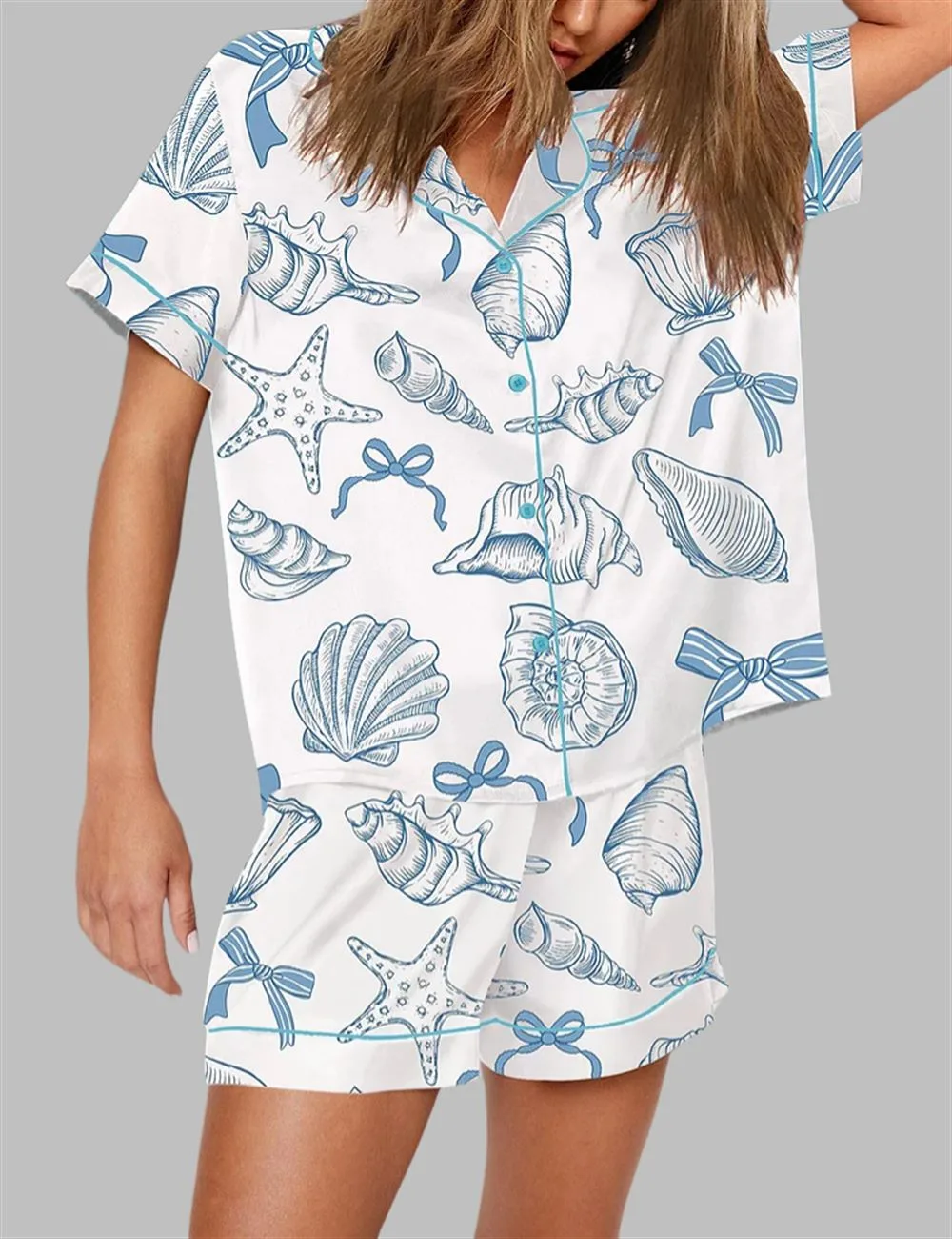Coquette Seashell Coastal Summer Vibes Pajama Set - Image 2