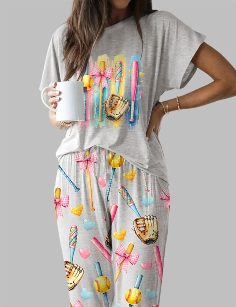 Coquette Softball Casual Pajama Set