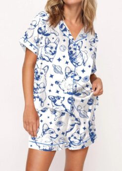 Corgi In Space Pajama Set For Women