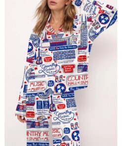 Country Music Satin Pajama Set For Women