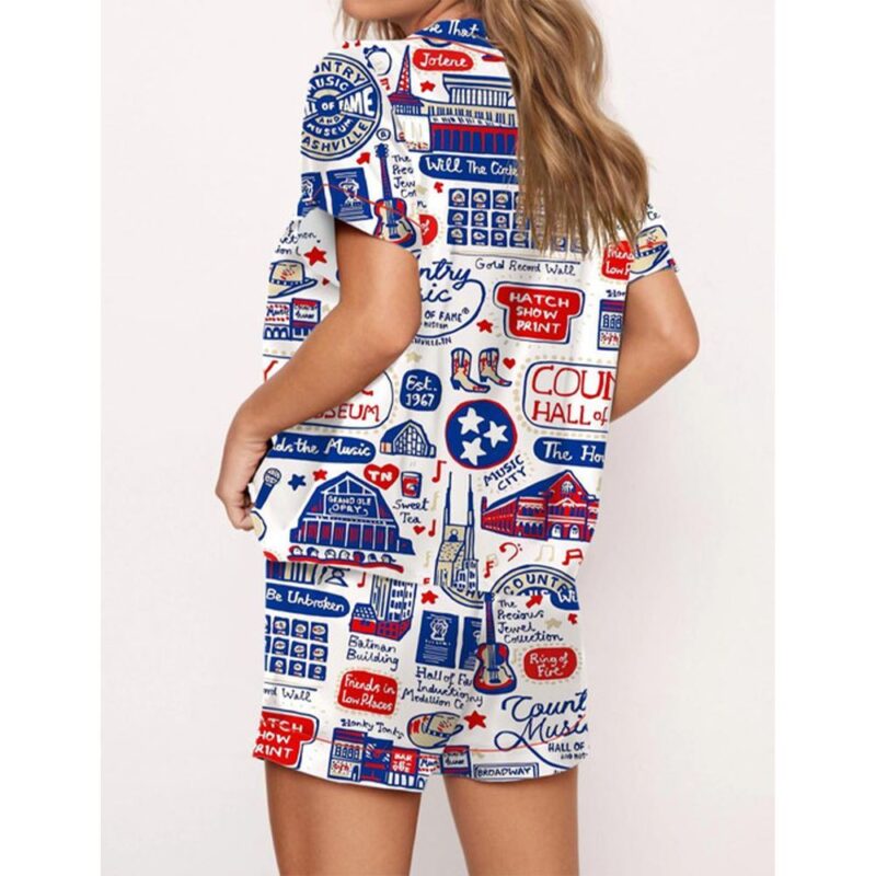 Country Music Satin Pajama Set For Women - Image 3