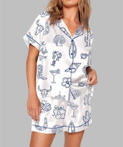 Cowgirl Coastal Bachelorette Hand Drawn Whimsical Pajama Set