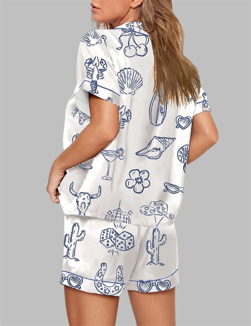 Cowgirl Coastal Bachelorette Hand Drawn Whimsical Pajama Set - Image 3