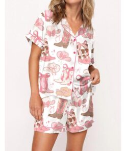 Cowgirl Coquette Satin Pajama Set For Women