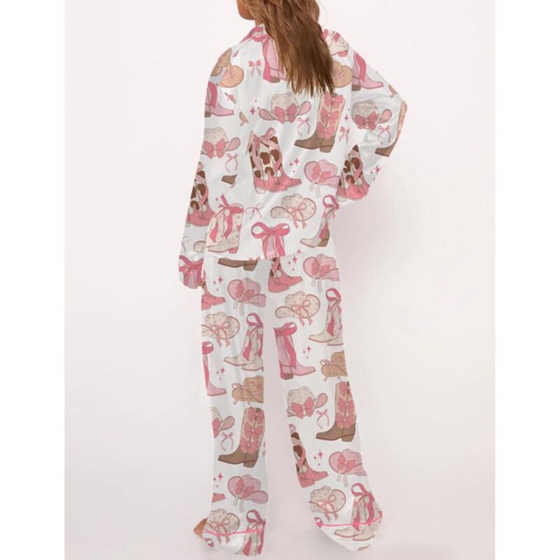 Cowgirl Coquette Satin Pajama Set For Women - Image 3