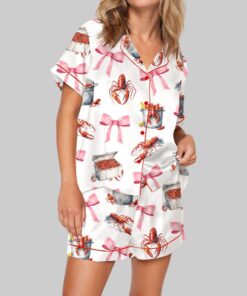 Crawfish Coquette Pajama Set For Women