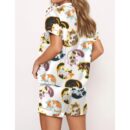 Cute Belly Cat Satin Pajama Set For Women
