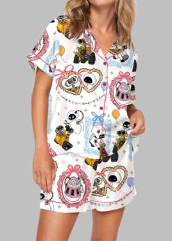 Cute Couple Robot Pajama Set