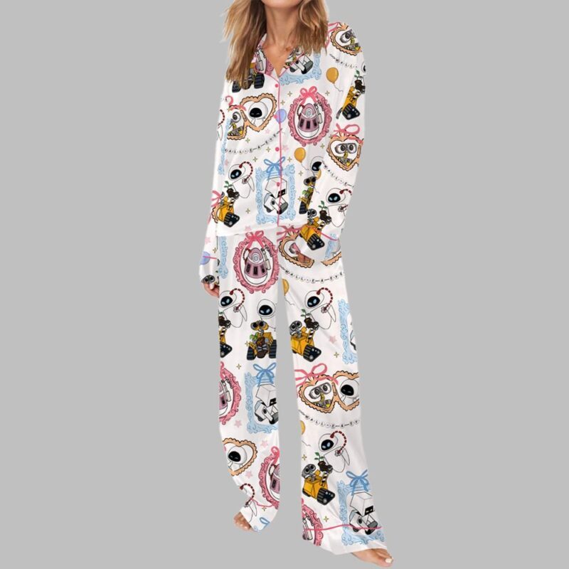 Cute Couple Robot Pajama Set - Image 2