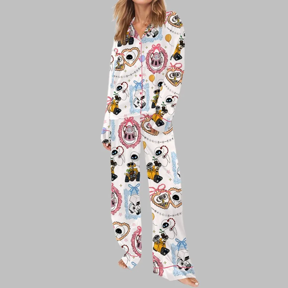 Cute Couple Robot Pajama Set - Image 2