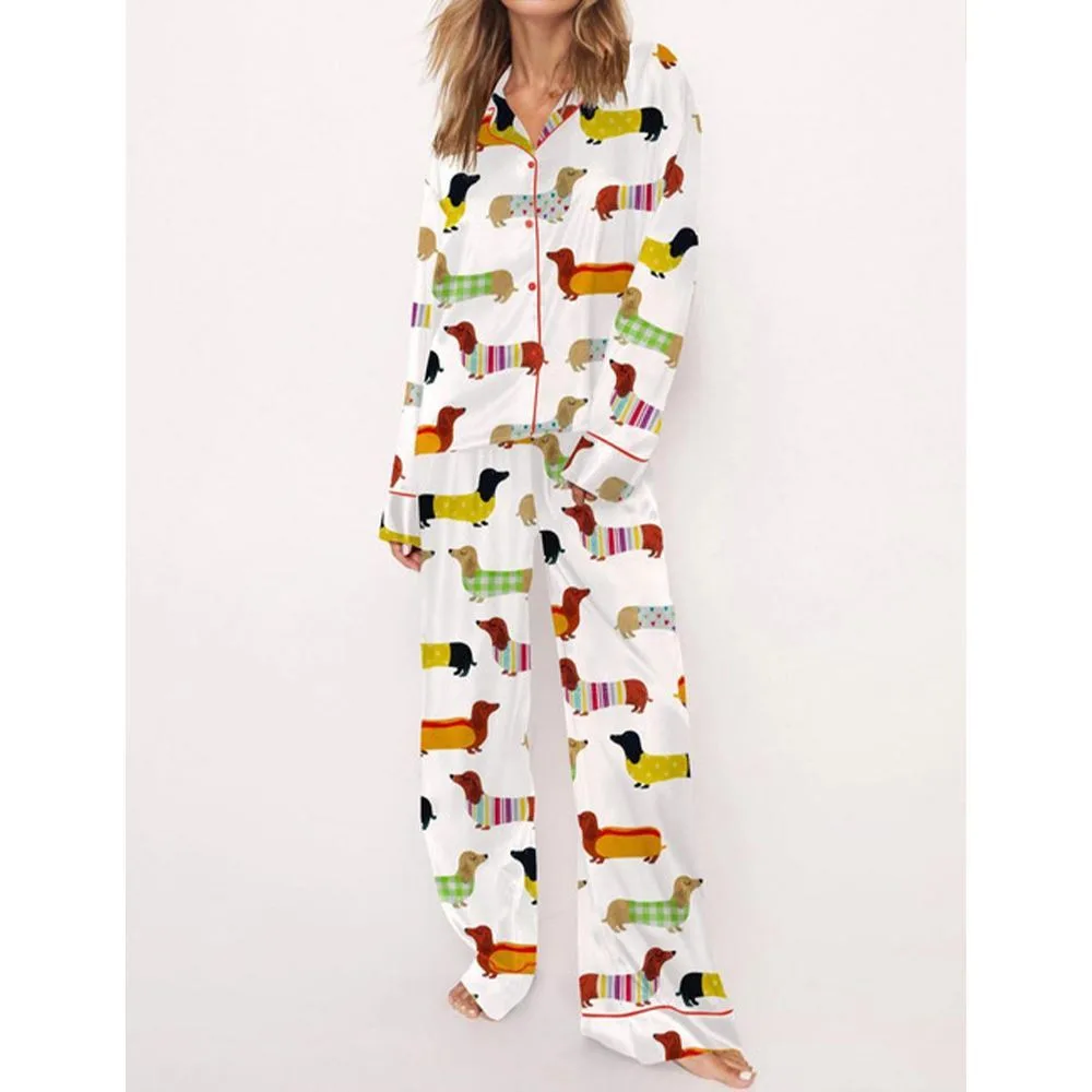 Cute Dachshund Pajama Set For Women - Image 3