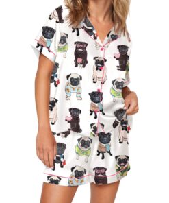 Cute Pug Pajama Set For Women