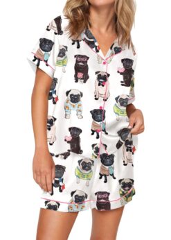 Cute Pug Pajama Set For Women
