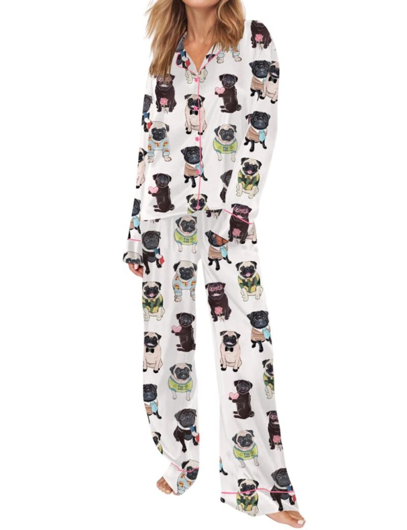Cute Pug Pajama Set For Women - Image 3