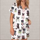 Cute Pug Silky Satin Pajama Set
