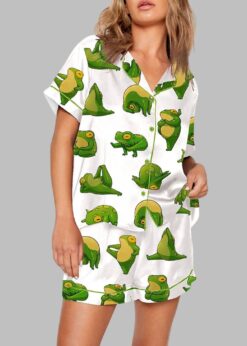 Cute Yoga Frogs Pajama Set