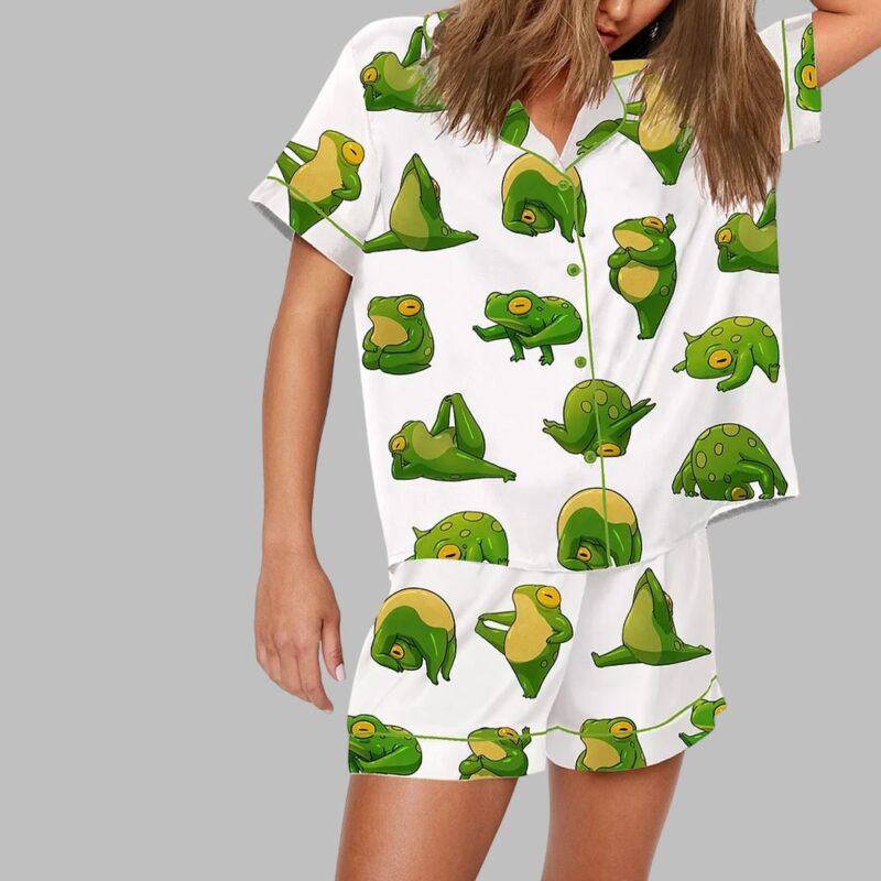 Cute Yoga Frogs Pajama Set - Image 2