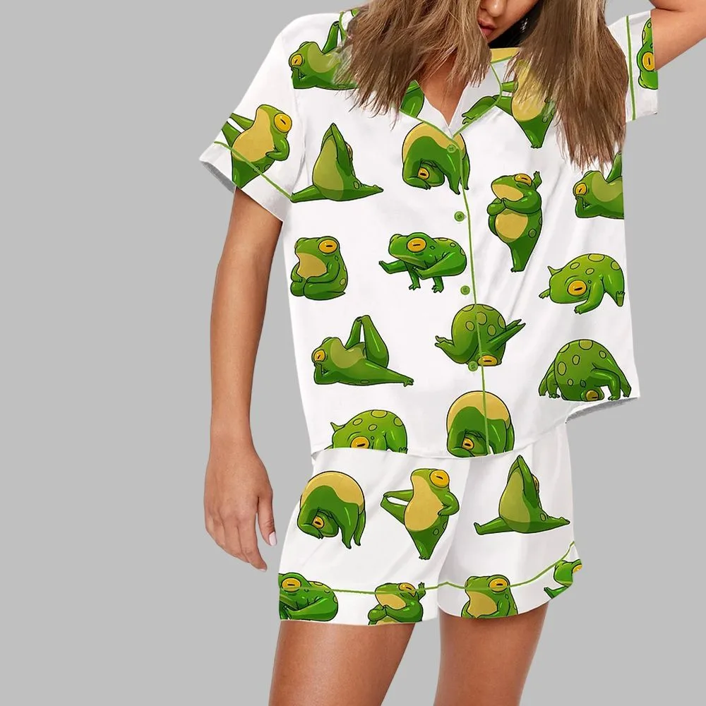 Cute Yoga Frogs Pajama Set - Image 2