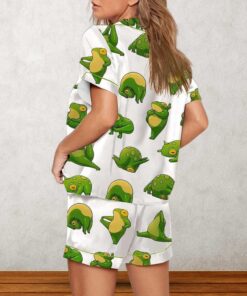 Cute Yoga Frogs Pajama Set For Women