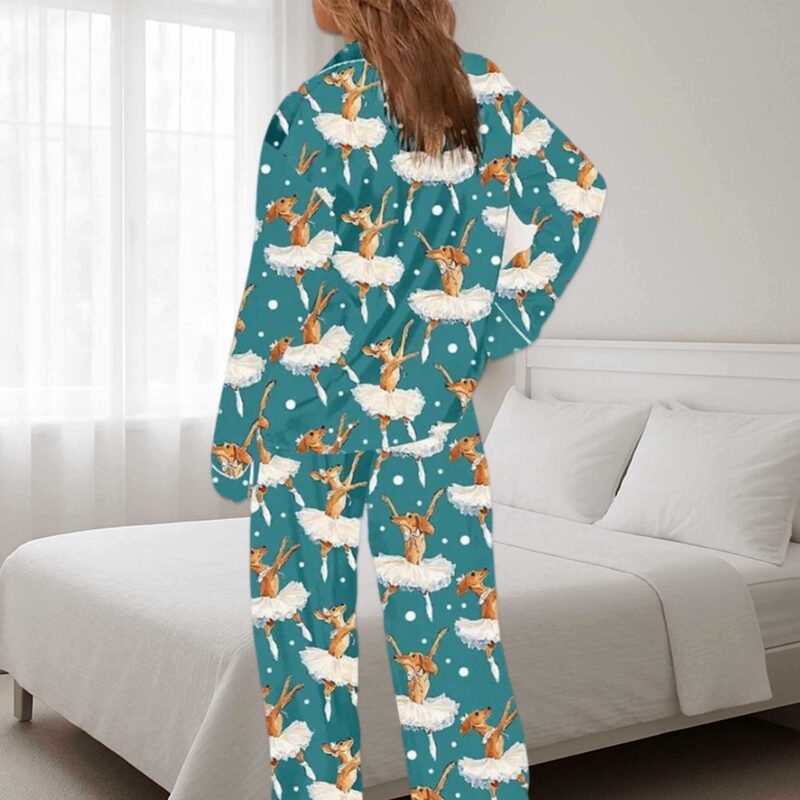 Dachshund Ballet Art Pajama Set For Women - Image 3