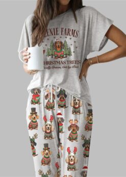 Dachshund Casual Pajama Set For Women