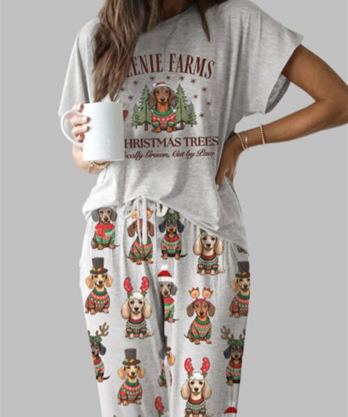 Dachshund Casual Pajama Set For Women