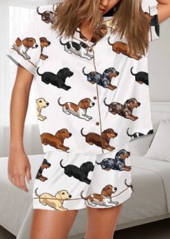 Dachshund Cute Dog Pajama Set For Women