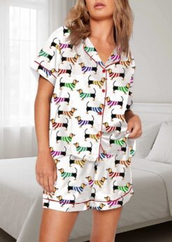 Dachshund Dog Pajama Set For Women